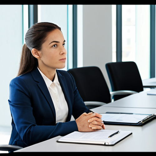 Home 7 A professional woman, dressed in a modest business suit, seated at a modern conference table. She is deeply engaged in active listening, with a thoughtful and contemplative expression. The setting is a clean, well-lit contemporary office space, conveying an atmosphere of focused discussion. The overall image is professional and calm. fully clothed, appropriate attire, modest clothing, professional dress, perfect anatomy, correct proportions, natural pose, well-formed hands, proper finger count, natural body proportions, safe for work, appropriate content, family-friendly.