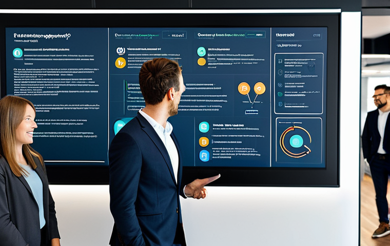 FAQ Example**
"A diverse group of people consulting a large, interactive digital FAQ display in a modern co-working space, fully clothed, professional attire, safe for work, perfect anatomy, natural proportions, family-friendly, high resolution, detailed textures, the display shows clear, concise question and answer pairs in a visually appealing layout, appropriate content"
**