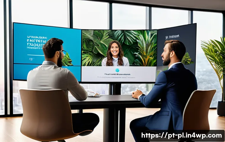 질의응답 세션의 다양한 형식 비교하기 - A modern digital webinar scene featuring a diverse group of Brazilian professionals engaging in a li...